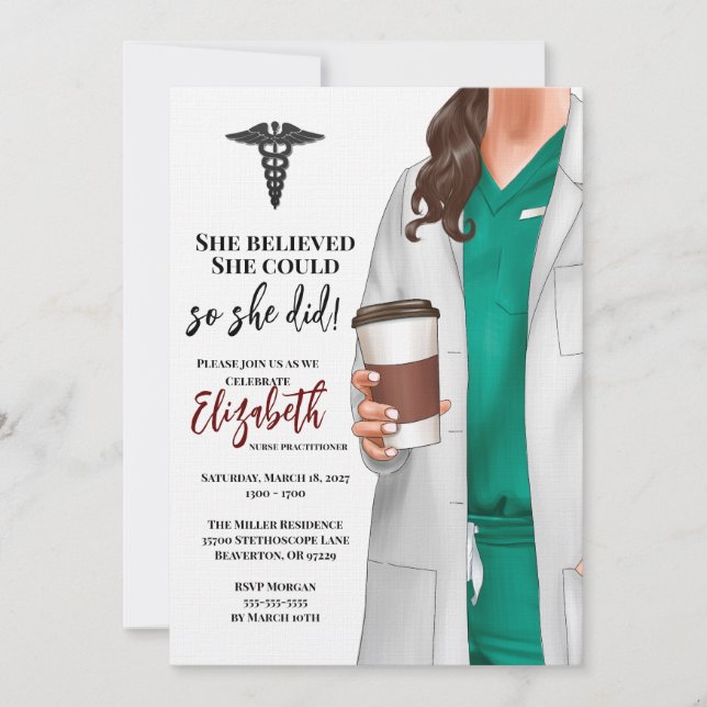 White Coat Medical School Graduation Invitation (Front)