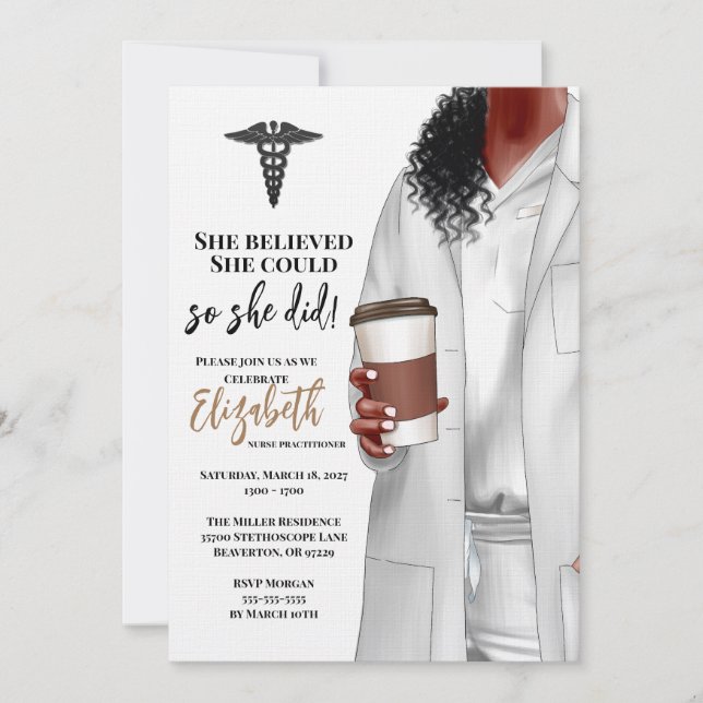 White Coat Medical School Graduation Invitation (Front)