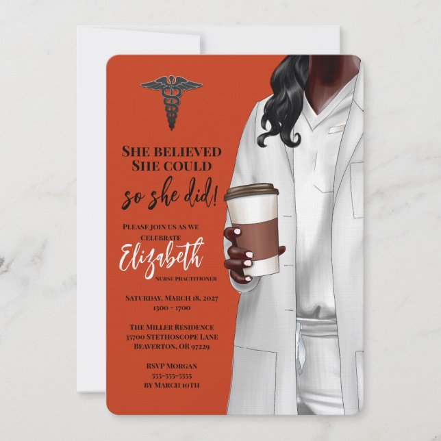 White Coat Medical School Graduation Invitation (Front)