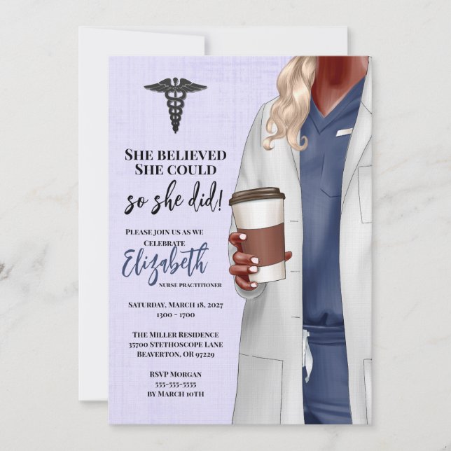 White Coat Medical School Graduation Invitation (Front)