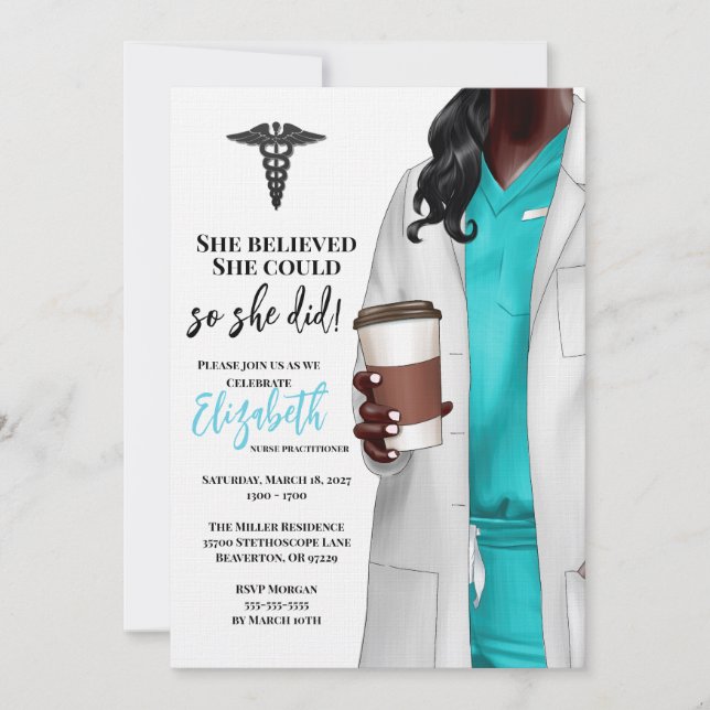 White Coat Medical School Graduation Invitation (Front)
