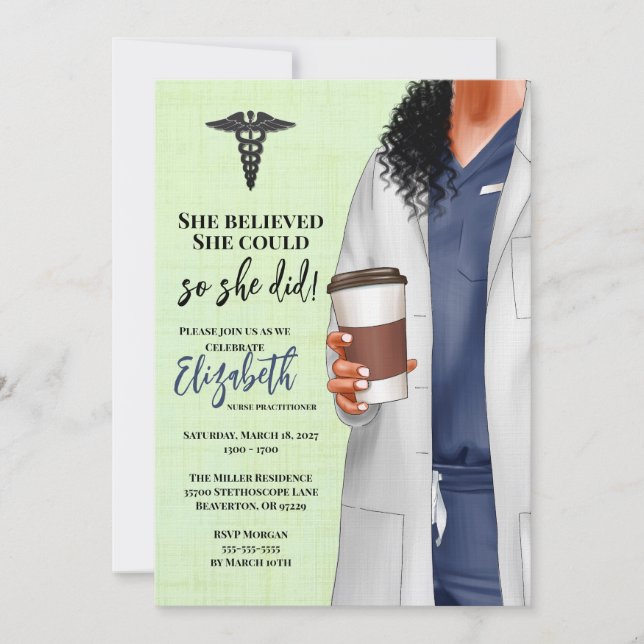 White Coat Medical School Graduation Invitation (Front)