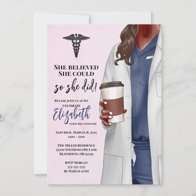 White Coat Medical School Graduation Invitation (Front)