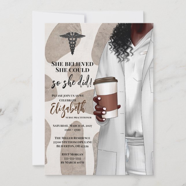 White Coat Medical School Graduation Invitation (Front)