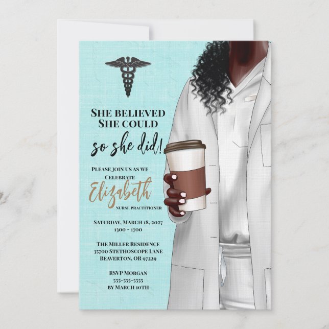 White Coat Medical School Graduation Invitation (Front)