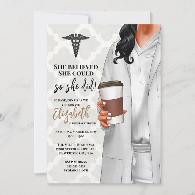 White Coat Medical School Graduation Invitation (Front)
