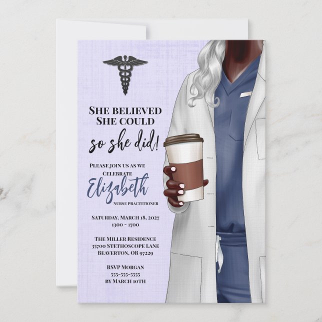 White Coat Medical School Graduation Invitation (Front)