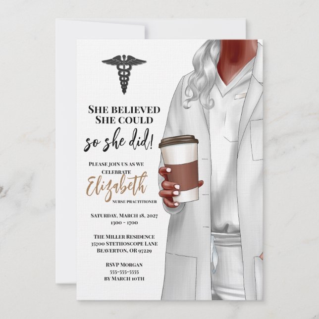 White Coat Medical School Graduation Invitation (Front)