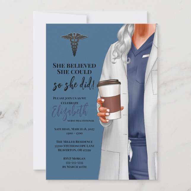 White Coat Medical School Graduation Invitation (Front)