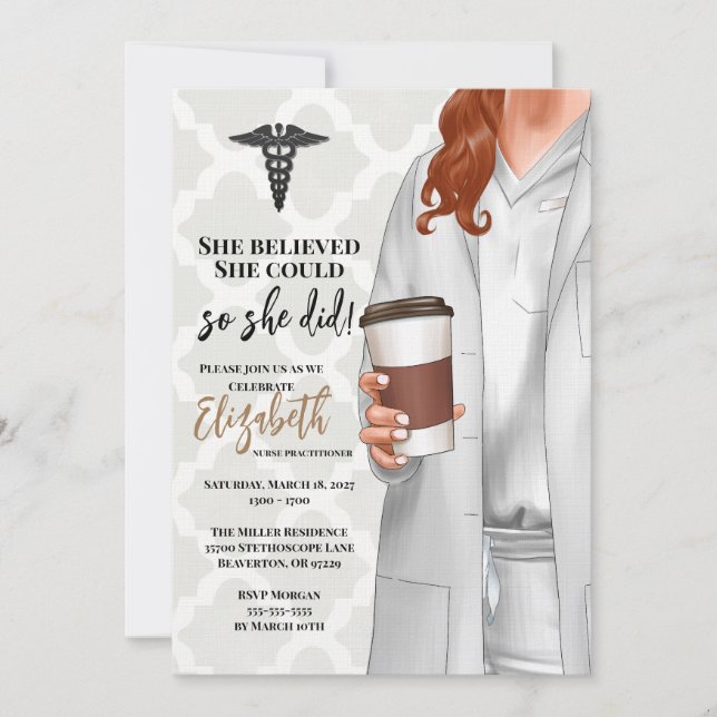 White Coat Medical School Graduation Invitation (Front)