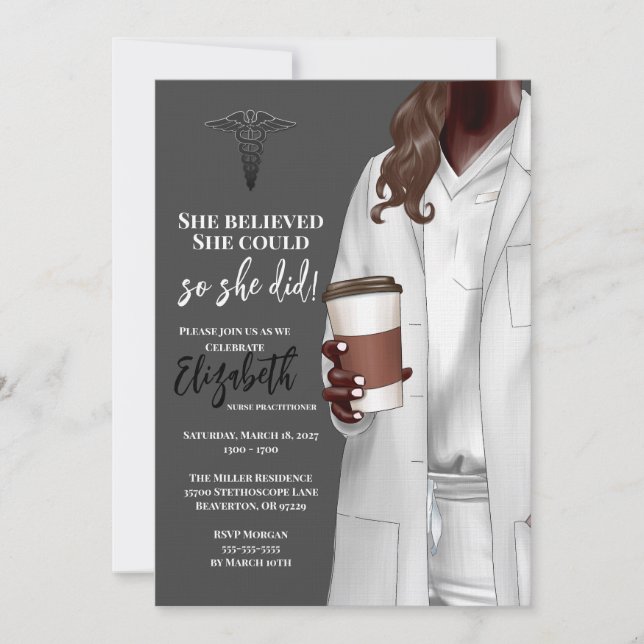 White Coat Medical School Graduation Invitation (Front)