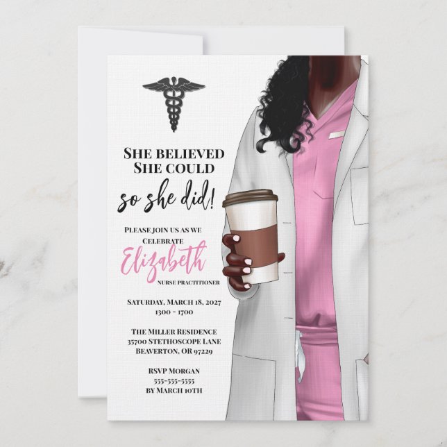 White Coat Medical School Graduation Invitation (Front)
