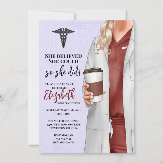 White Coat Medical School Graduation Invitation (Front)