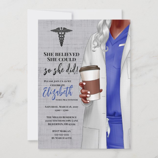 White Coat Medical School Graduation Invitation (Front)