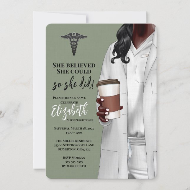 White Coat Medical School Graduation Invitation (Front)