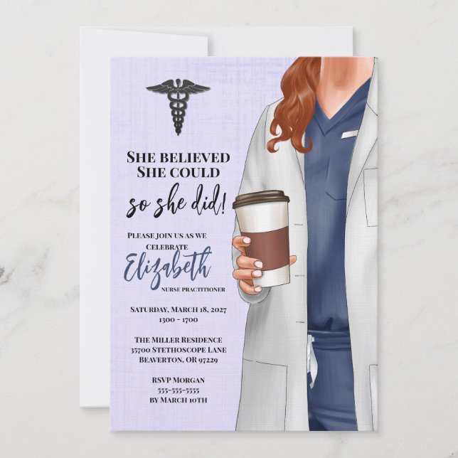 White Coat Medical School Graduation Invitation (Front)