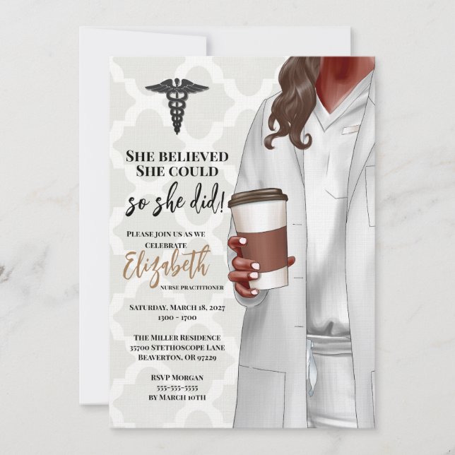 White Coat Medical School Graduation Invitation (Front)