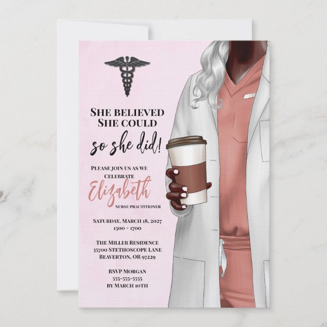 White Coat Medical School Graduation Invitation (Front)