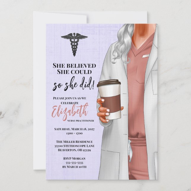 White Coat Medical School Graduation Invitation (Front)