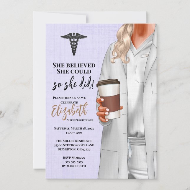 White Coat Medical School Graduation Invitation (Front)