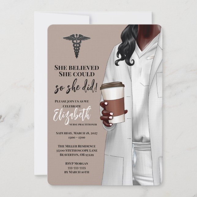 White Coat Medical School Graduation Invitation (Front)