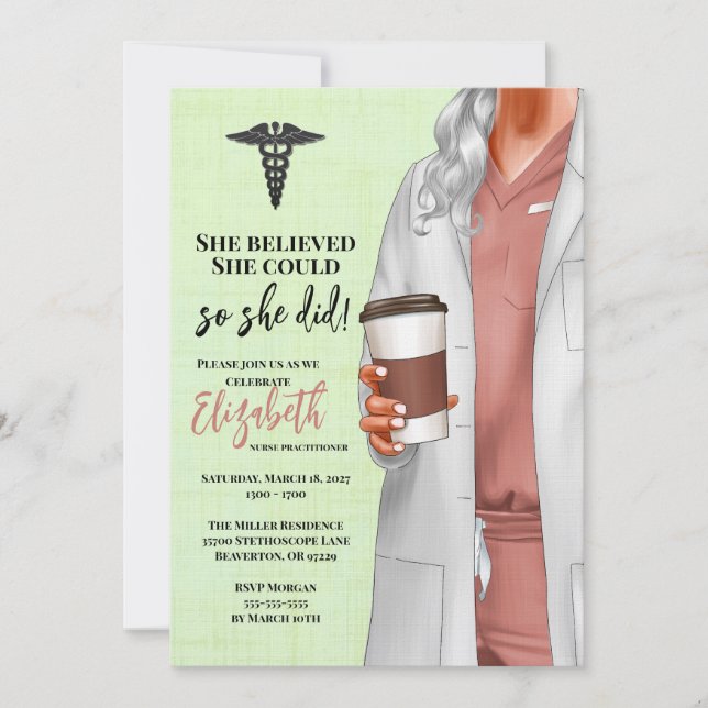 White Coat Medical School Graduation Invitation (Front)