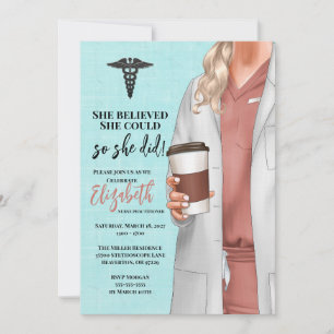 White Coat Medical School Graduation Invitation