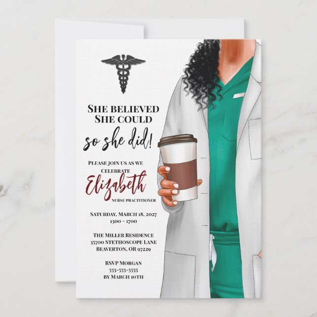 White Coat Medical School Graduation Invitation (Front)