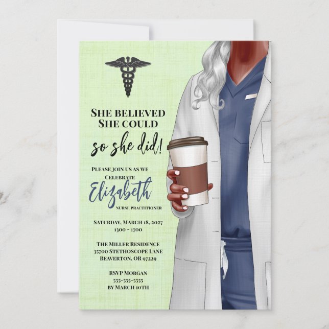 White Coat Medical School Graduation Invitation (Front)