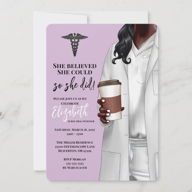 White Coat Medical School Graduation Invitation (Front)