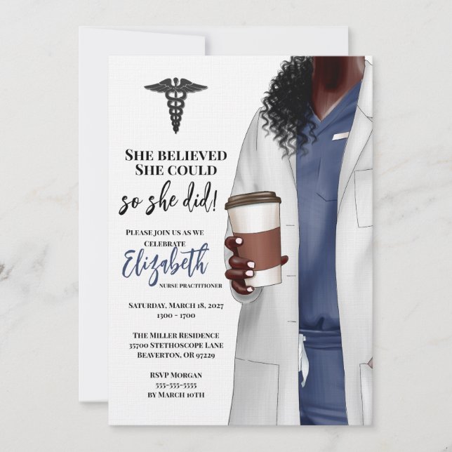 White Coat Medical School Graduation Invitation (Front)