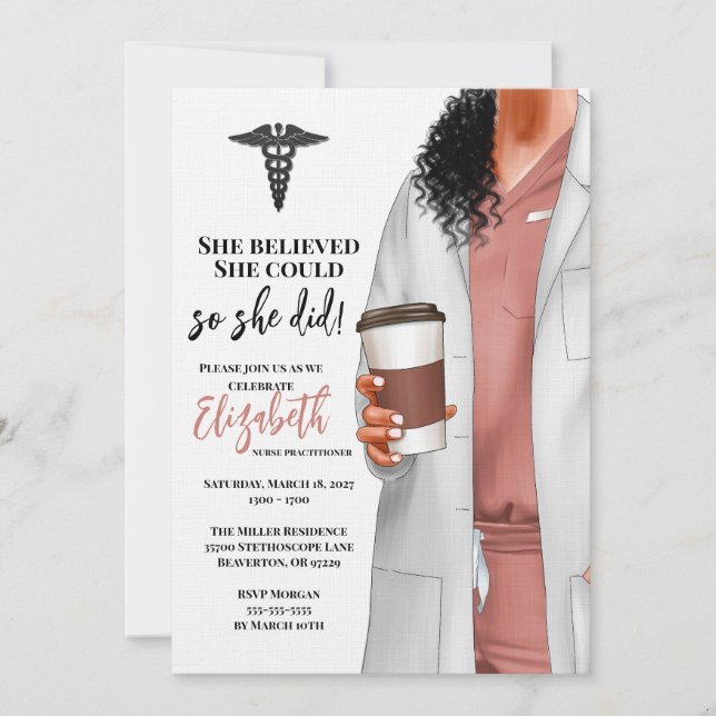 White Coat Medical School Graduation Invitation (Front)