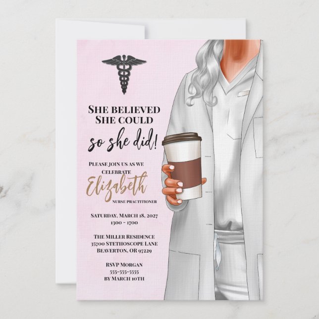 White Coat Medical School Graduation Invitation (Front)