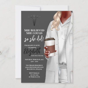 White Coat Medical School Graduation Invitation