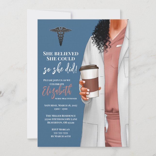 White Coat Medical School Graduation Invitation (Front)