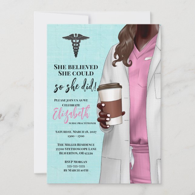 White Coat Medical School Graduation Invitation (Front)