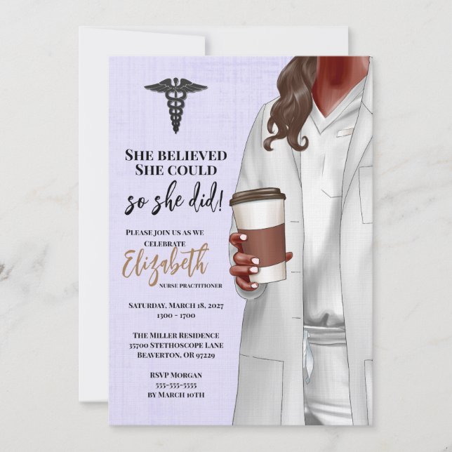 White Coat Medical School Graduation Invitation (Front)