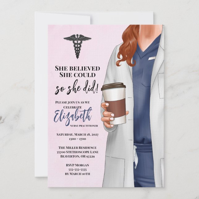 White Coat Medical School Graduation Invitation (Front)