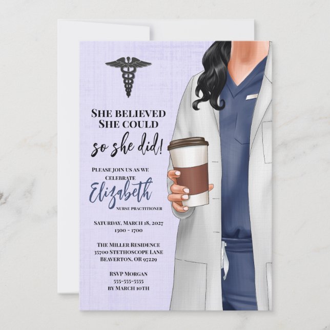 White Coat Medical School Graduation Invitation (Front)