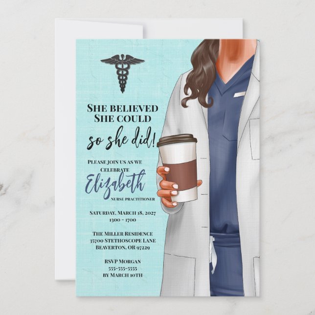 White Coat Medical School Graduation Invitation (Front)