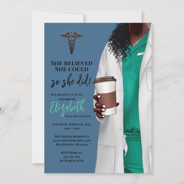 White Coat Medical School Graduation Invitation (Front)