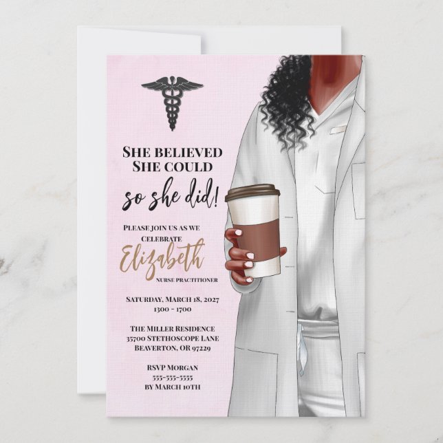White Coat Medical School Graduation Invitation (Front)
