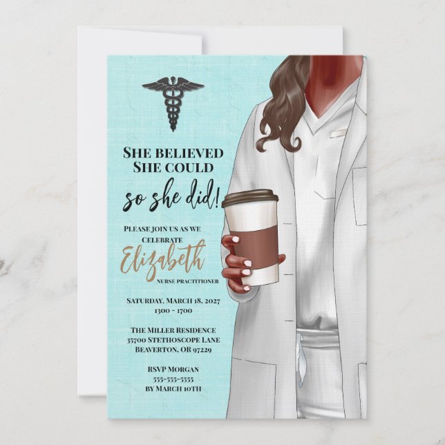 White Coat Medical School Graduation Invitation (Front)
