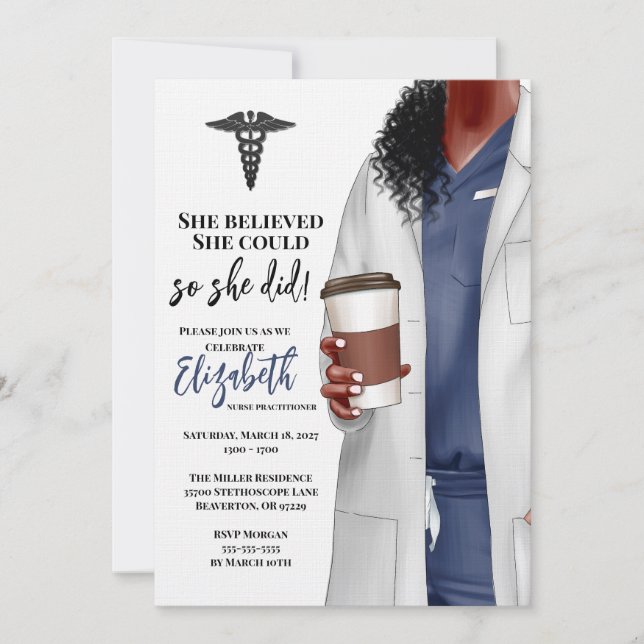 White Coat Medical School Graduation Invitation (Front)