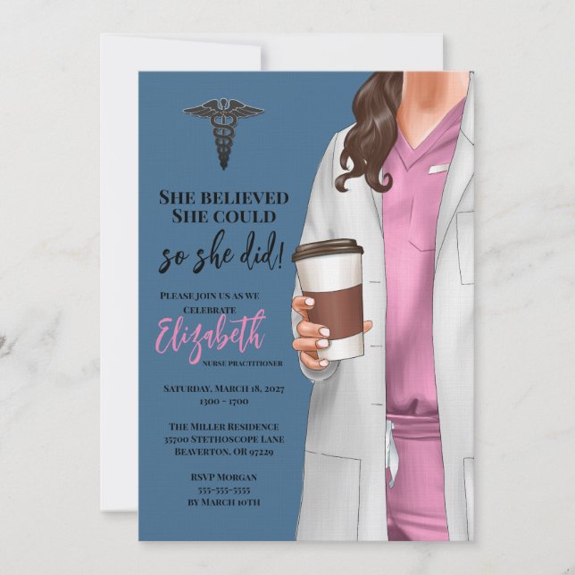 White Coat Medical School Graduation Invitation (Front)
