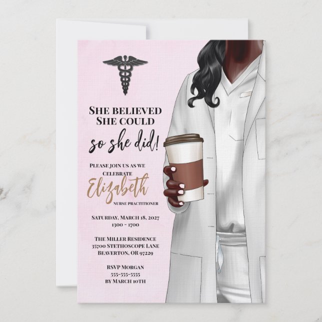 White Coat Medical School Graduation Invitation (Front)