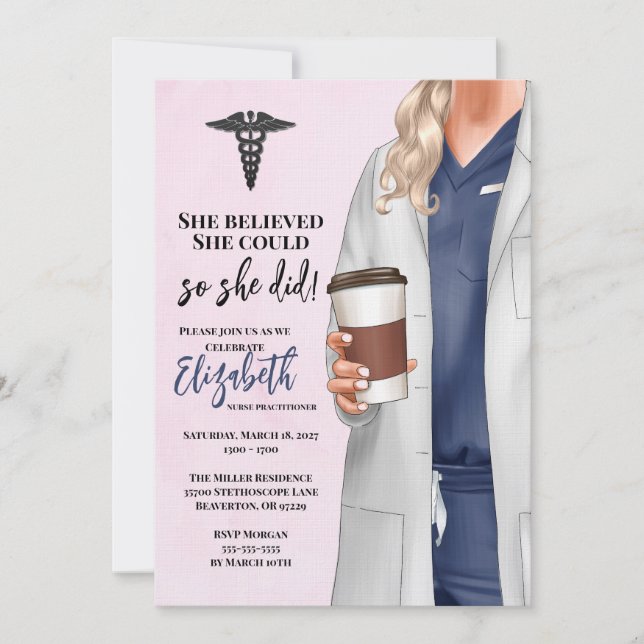 White Coat Medical School Graduation Invitation (Front)