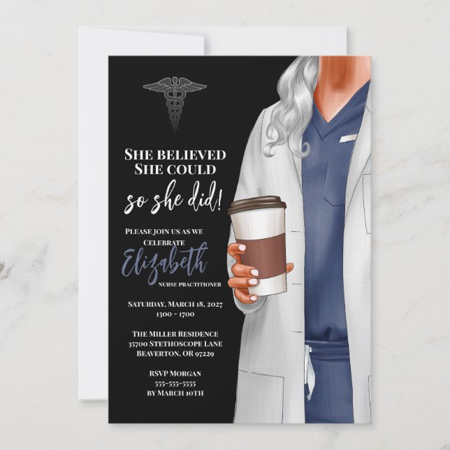 White Coat Medical School Graduation Invitation (Front)