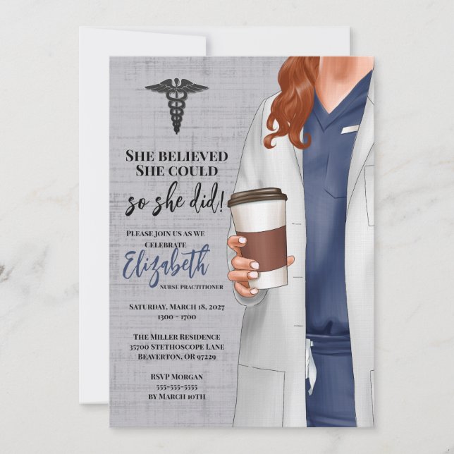 White Coat Medical School Graduation Invitation (Front)