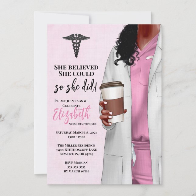 White Coat Medical School Graduation Invitation (Front)